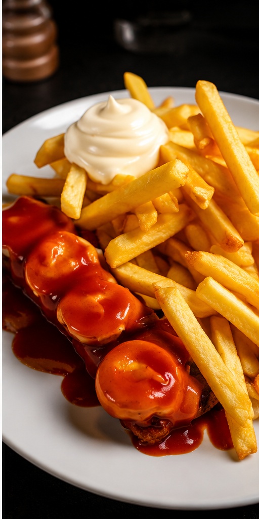 Bratrolle Spezial mit Pommes und Sauce